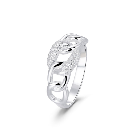 Anillo Eslabones Sparkle plata