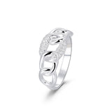 Anillo Eslabones Sparkle plata