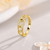 Anillo Eslabones Sparkle plata baño en oro de 18kt