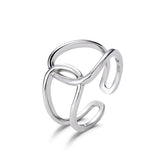 Anillo line cruzado plata