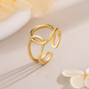 Anillo line cruzado plata baño en oro de 18kt