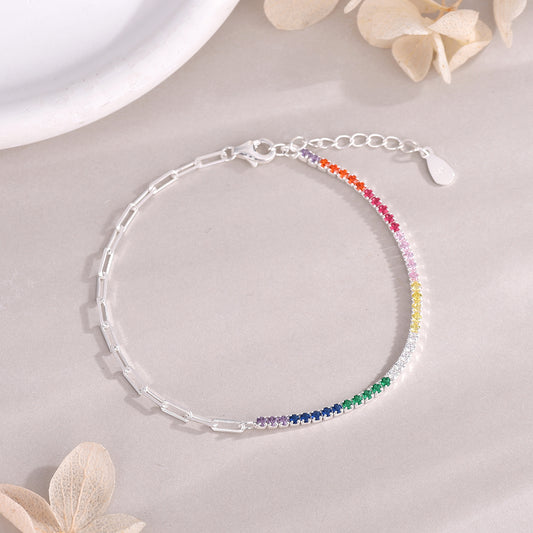 Pulsera Rainbow Split plata