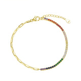 Pulsera Rainbow Split baño en oro de 18kt
