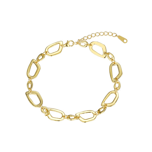 Pulsera Link Flow baño en oro de 18kt