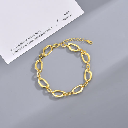 Pulsera Link Flow baño en oro de 18kt