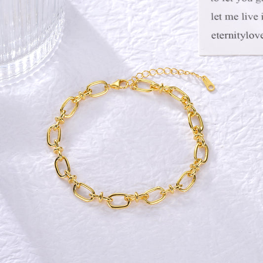 Pulsera Bold Knot baño en oro de 18kt
