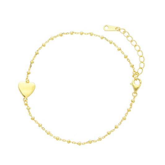 Pulsera Sweet Chain Corazón baño en oro de 18kt