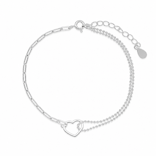 Pulsera Heart Link Atelier plata