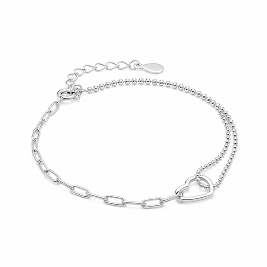 Pulsera Heart Link Atelier plata