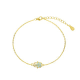 Pulsera Mano de Fatima baño en oro de 18kt