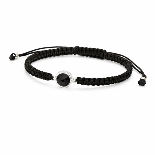 Pulsera macramé con Swarovski® negro