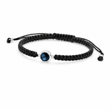 Pulsera macramé con Swarovski® azul marino