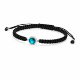 Pulsera macramé con Swarovski® turquesa