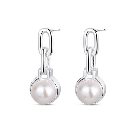 Pendientes Perla Link plata 925