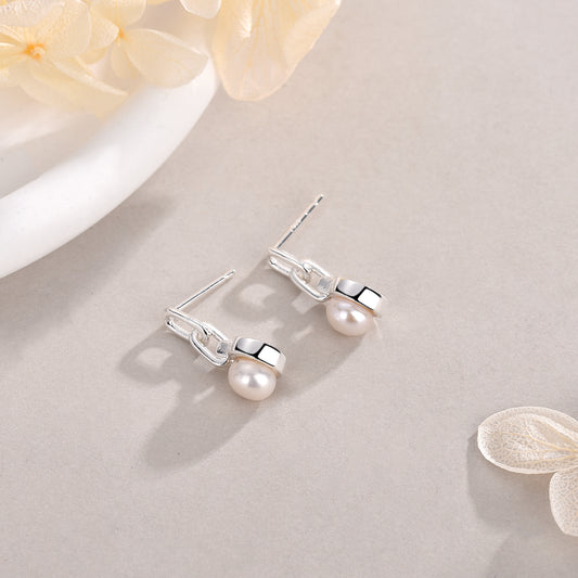 Pendientes Perla Link plata 925