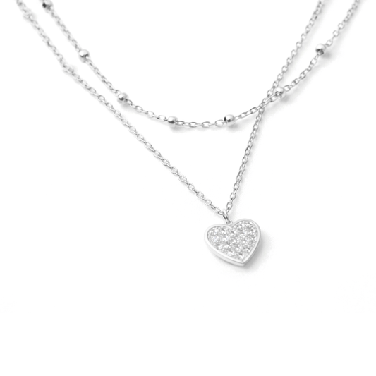 Collar Heart Spark plata