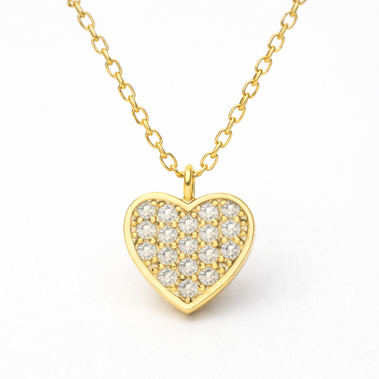 Collar Heart Spark baño en oro de 18kt