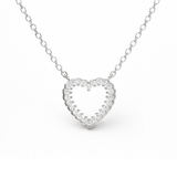 Collar Heart Outline plata