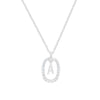 Collar Letter Crystal Oval plata