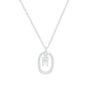 Collar Letter Crystal Oval plata