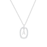 Collar Letter Crystal Oval plata