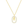 Collar Letter Crystal Oval baño en oro de 18kt