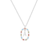 Collar Letter Crystal Color plata