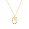 Collar Letter Crystal Color baño en oro de 18kt