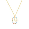 Collar Letter Crystal Color baño en oro de 18kt