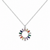 Collar Círculo Rainbow plata 925