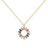Collar Círculo Rainbow baño en oro de 18kt