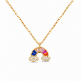 Collar Arcoíris Happy baño en oro de 18kt