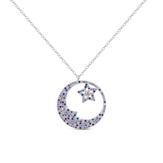 Collar Luna Starlight multicolor plata 925