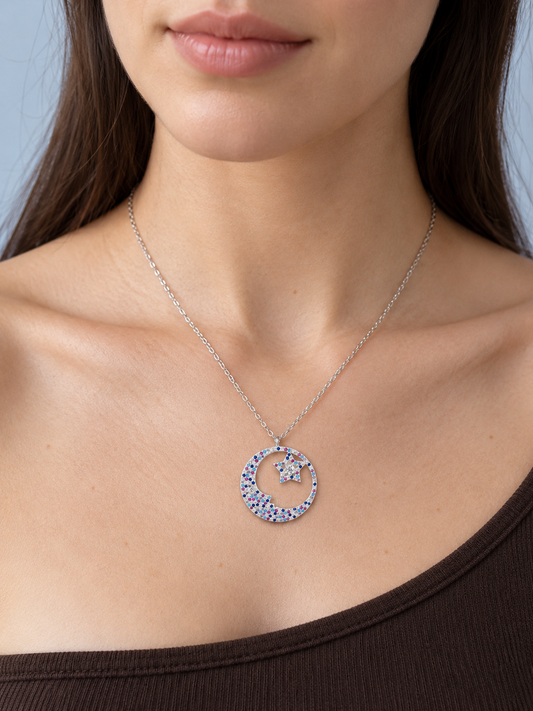 Collar Luna Starlight multicolor plata 925