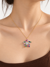 Collar Estrella Colorful baño en oro de 18kt