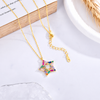Collar Estrella Colorful baño en oro de 18kt