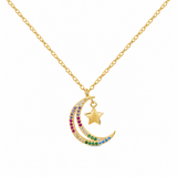 Collar Luna Dream multicolor baño en oro de 18kt