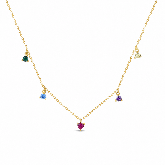 Collar Corazones Candy baño en oro de 18kt
