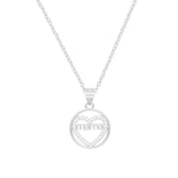 Collar Mama Heart Circle plata