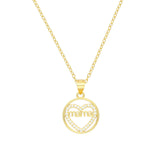 Collar Mama Heart Circle baño en oro de 18kt