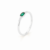 Anillo Luma Verde Bosque plata 925