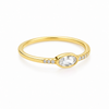 Anillo Luma Blanco Hielo baño en oro de 18kt
