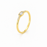 Anillo Luma Blanco Hielo baño en oro de 18kt