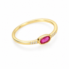 Anillo Luma Rosa Frambuesa baño en oro de 18kt