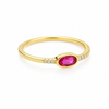 Anillo Luma Rosa Frambuesa baño en oro de 18kt