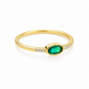 Anillo Luma Verde Bosque baño en oro de 18kt