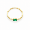 Anillo Luma Verde Bosque baño en oro de 18kt