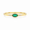 Anillo Luma Verde Bosque baño en oro de 18kt