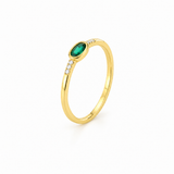 Anillo Luma Verde Bosque baño en oro de 18kt