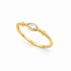 Anillo Nara Blanco Hielo baño en oro de 18kt